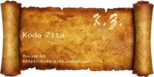 Koda Zita névjegykártya