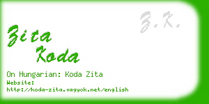 zita koda business card